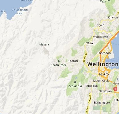 satellite map image of Karori, New Zealand shows road/location map