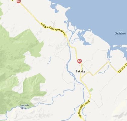 satellite map image of Takaka, New Zealand shows road/location map