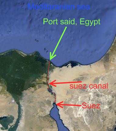 map of suez canal